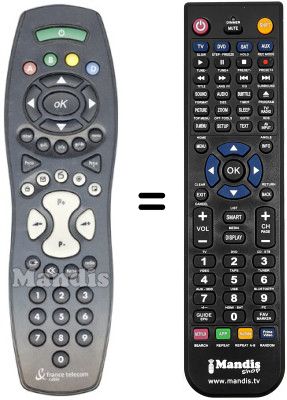 T&eacute;l&eacute;commande &eacute;quivalente FRANCE TELECOM NUMERICABLE (ver. 2)